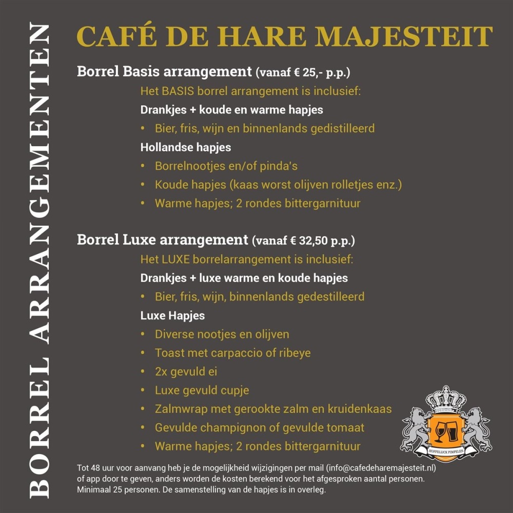 Borrel arrangement majesteit